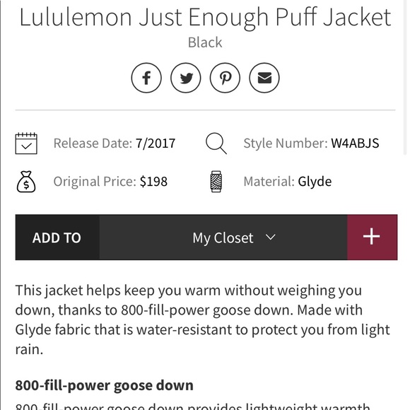 π LULULEMON just enough puff jacket - Picture 16 of 16